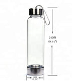 HULIANFU water bottle Drop Shipping Natural Crystal Point Healing Obelisk Wand Elixir Quartz Crystal Water Bottle To wand heals energy st