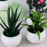 HULIANFU Mini Artificial Aloe Vera Bonsai Small Simulation Tree Potted Artificial Flower Desk Potted Ornaments Home Decoration Crafts