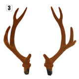 HULIANFU 2023 Christmas Simulation Antlers Headwear Brown Deer Horns Hair Band Headband Goth Halloween Cosplay Accessories Headdress