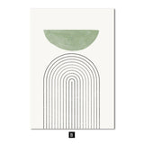HULIANFU Modern Green Geometric Abstract Line Wall Art Canvas Painting Nordic Posters And Prints Wall Pictures For Living Room Home Decor