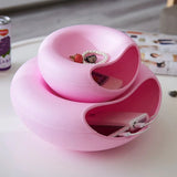 HULIANFU Multifunctional Plastic Double Layer Dry Fruit Containers Snacks Seeds Holder Desktops Plate Dish Organizer Storage Box Garbage