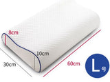 HULIANFU Memory Foam Bed Orthopedic Pillow for Neck Pain Sleeping with Embroidered Pillowcase 60*30cm