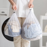 HULIANFU Nylon Mesh Washing Bags Underwear Bra Laundry Bag Basket Household Clean Organizer Drawstring Beam Port Household Cleaning