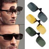 HULIANFU Unisex Clip Polarized Sunglasses Driving Night Vision Clip-on Flip-up Lens Sunglasses Cool Eyewear Clip On Lens Anti-UV 400