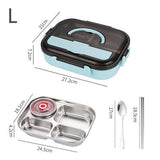 HULIANFU Stainless Steel Lunch Box For Kids Food Storage Insulated Lunch Container Japanese Snack Box Breakfast Bento Box With Soup Cup