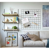 HULIANFU Nordic Home Wall Decoration Iron Grid Decor Photo Frame Postcards DIY Wall Art Display Mesh Storage Shelf Organizer Rack Holder