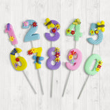 HULIANFU Soft Clay Number Balloon Cake Birthday Topper 1st Birthday Party Decorations Kids Baby Shower Girl  Happy Birthday Cake Topper