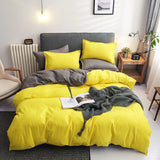 HULIANFU Nordic Double Color Bedding Set Single Queen King Duver Cover Set 240x220 Bed Sheet Bed Linen Pillowcase Gray Pink Quilt Covers