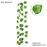 HULIANFU 2023 Green Eucalyptus Leaves Garland Wisteria Artificial Flowers Rattan Fake Plant Silk Leaf Vines For Wedding Birthday Party Decor