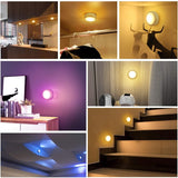 HULIANFU LED Puck Light Remote Control Dimmable Wireless Touch Sensor Battery Operated Portable Kitchen Hallway Closet Cabinet Night Lamp