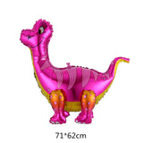 HULIANFU Large 4D Walking Dinosaur Foil Balloons Jungle Animal Boys Birthday Party Decors Jurassic  Standind Dragon Kids Toys Air Globos