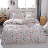 HULIANFU Nordic Duvet Cover Set Leaf Striped Star Bedding Set Single Double Queen King Size240x220 Simple Polyester Quilt Cover Bed Sheet
