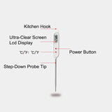 HULIANFU Kitchen Digital BBQ Food Thermometer Meat Cake Candy Fry Grill Dinning Household Cooking Thermometer Gauge Oven Tool