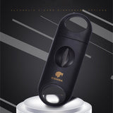 HULIANFU Top Selling Cigar Cutter Creative Metal Portable Stainless Steel Blade V-Shaped Cigar Scissors for Men Boyfriend Gifts