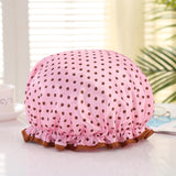 HULIANFU Waterproof Shower Cap Double Layer Elastic Bath Hat Bathing Cap For Women Spa Bathing Accessory Hair Salon Bathroom Product