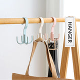 HULIANFU Space Saving Rotated Hanger Hooks Wardrobe Clothes Rack Hanger Organizer Bag Hanger Shoes Belt Scarf Hanging Rack Closet Hanger