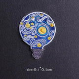 HULIANFU Van Gogh Patch Iron On Patches For Clothing Thermoadhesive Patches On Clothes Japan Anime/Fusible Patch Embroidery Sticker Badge