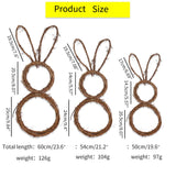 HULIANFU New Easter Bunny Wreath Decoration DIY Folded Rattan Wreath Base Easter Decorations For Home Handmade Rabbit Farmhouse Decor