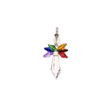 HULIANFU Modern Rainbow Crystal Angel Chakra Suncatcher Charm Window Door Wind Chimes Living Room Hanging Decorations Car Pendant