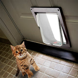 HULIANFU Pet Cat Flap Door with 4 Way Lock Security Flap Door Waterproof Screen Window for Puppy Cats Anti Escape Safety Gate Supplies