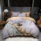 HULIANFU Marble printed Duvet cover Modern Art Abstract 1000TC Egyptian Cotton Soft Bedding Sets 1Duvet Cover+1Bed Sheet+2Pillow Shams