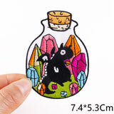 HULIANFU Van Gogh Embroidered Patches on Clothes DIY Cartoon Wave Applique Clothing Thermoadhesive Patches for Clothing DIY