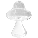 HULIANFU Mushroom Shaped Glass Vase Lovely Transparent Hydroponics Plant Vase Creative Glass Crafts Decor for Home Office Living Room A50