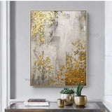 HULIANFU Minimalist Golden Poster Abstract Gold Canvas Print Painting Home Decor Wall Art Pictures for Living Room Bedroom Aisle Studio