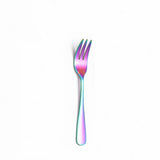 HULIANFU Spklifey Black Dinnerware Set Cutlery Stainless Steel Black Cutlery Set Rainbow Dinner Tableware Wedding Silverware Set