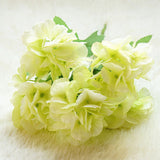 HULIANFU 2023 5 Head Hydrangea Artificial Flowers Bouquet White Small Silk Fake Flowers Floral Faux Flowers Blue Wedding Home Party Decoration