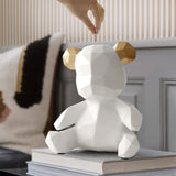 HULIANFU Piggy Bank Teddy Bear Figurines Money Box Gift Wedding Storage Box Money For Children Coins Holders Box Kids Toy Coin Bank