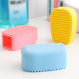 HULIANFU small Silicone Laundry Wash Board 1pc New Candy Color Non-slip Mini Washboard Scrubbing Brush Handheld Cleaning tool