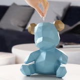 HULIANFU Piggy Bank Teddy Bear Figurines Money Box Gift Wedding Storage Box Money For Children Coins Holders Box Kids Toy Coin Bank