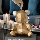HULIANFU Piggy Bank Teddy Bear Figurines Money Box Gift Wedding Storage Box Money For Children Coins Holders Box Kids Toy Coin Bank