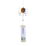 HULIANFU New Glass Cat Pattern Wind Chime Bell Japenese Home Garden Hanging Decor DIY Gift