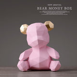 HULIANFU Piggy Bank Teddy Bear Figurines Money Box Gift Wedding Storage Box Money For Children Coins Holders Box Kids Toy Coin Bank