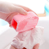 HULIANFU small Silicone Laundry Wash Board 1pc New Candy Color Non-slip Mini Washboard Scrubbing Brush Handheld Cleaning tool