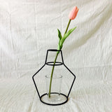 HULIANFU Retro Iron Line Flowers Vase Metal Plant Holder Modern Solid Home Decor Nordic Styles Iron Vase