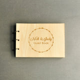 HULIANFU Personalized Wedding Guestbook,Rustic Unique Wedding Guest book,Wood Wedding Guest book,Custom Engraved Guest Book,Wedding Sign
