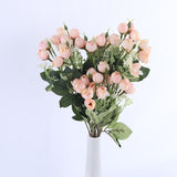 HULIANFU 2023 white mini silk rose artificial flowers for wedding decoration bride fake flower bouquet diy home decor art accessories for vase