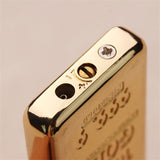 HULIANFU Luxury Compact Jet Gas Lighter Inflated Butane Bullion Oil Lighter Grinding Wheel Bar Gold Brick Metal NO GAS