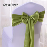 HULIANFU Wedding Satin Chair Sashes Party Chairs Bands Gold Pink Chair Knot Cover Decoration Chairs Bow For Chair Decoration Banquet
