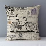 HULIANFU Retro Nostalgic couch cushion home decorative pillows London Paris scenic printed square 45x45cm pillowcase seat back cushions