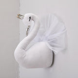 HULIANFU Swan Doll Stuffed Toys Wall Art Decor Golden Crown 3D Swan Wall Hanging Girl Bedroom Decoration Wedding Birthday Party Supplies
