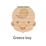 HULIANFU Tooth Box  English Italy Spanish Portuguese PolandTurkey Dutch Greece Wood Storage Box For Baby Organizer  Box For  Milk Teeth