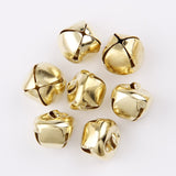 HULIANFU 2023 12/13/15/20/25/30mm Gold/White K Iron Water Plated Christmas Cross Bells Pendant Handmade Party DIY Crafts Accessories