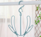 HULIANFU Rack Shelf Storage Shoes Clothes Hanger Clamps Rotated Balcony Hanging Hook