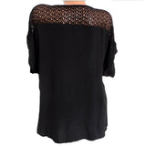 Hulianfu Summer Short Sleeve Womens Blouses And Tops Loose White Lace Patchwork Shirt 5xl 6xl Women Tops shirts Casual Clothes
