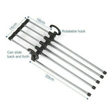 HULIANFU Newest Fashion 5 in 1 Pant rack shelves Stainless Steel Clothes Hangers Multi-functional Wardrobe Hot Sale Magic Hanger