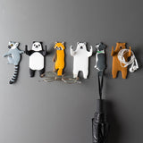 HULIANFU Lovely animal Fridge Hook Key Wall Crochet Holder Removable Kitchen Hooks Home Decor key holder wall can Washed holder wall hook